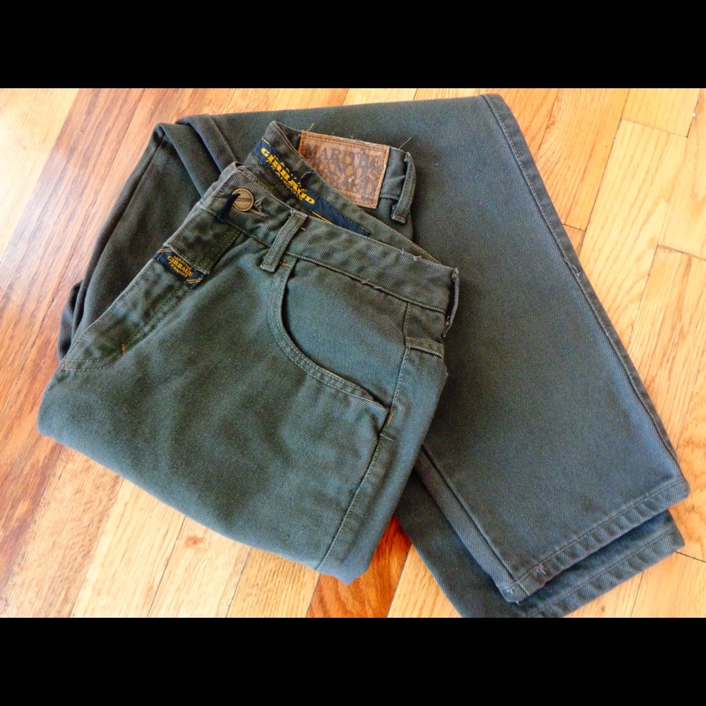 M.F. Girbaud vintage stonewashed green mom jeans